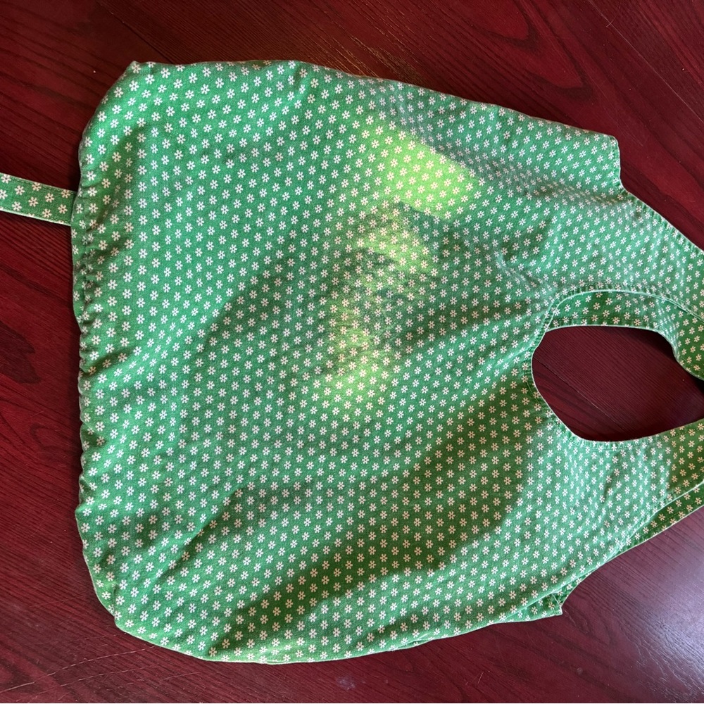 Chic Green with White Flowers Cotton Tote Bag, Land’s End - Picture 6 of 16